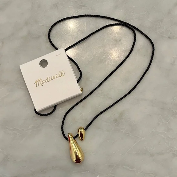 {{madewell}} Double Droplet Pendant Necklace - Picture 5 of 6